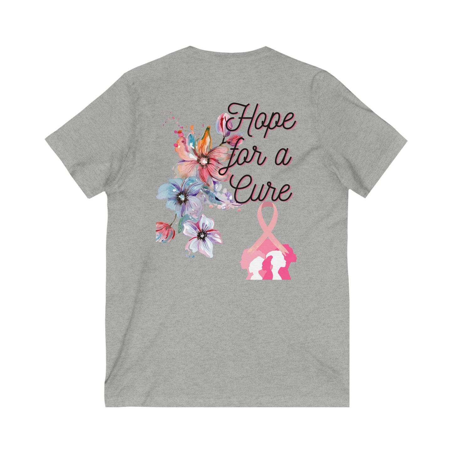 Personalized Breast Cancer Awareness Unisex Jersey Short Sleeve V-Neck Tee