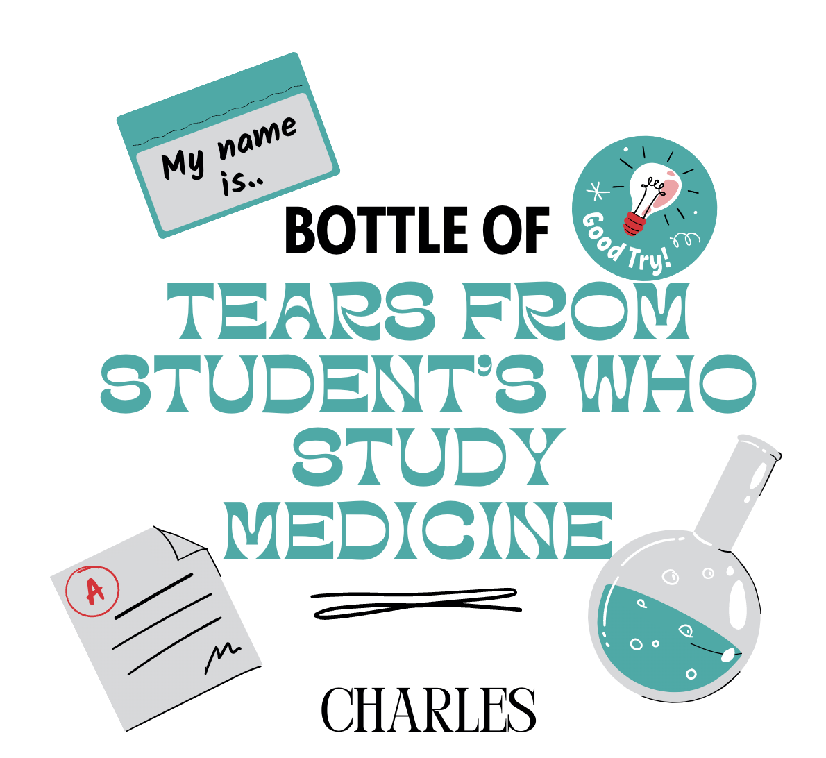 Personalized Student Medical Tears Water Bottle