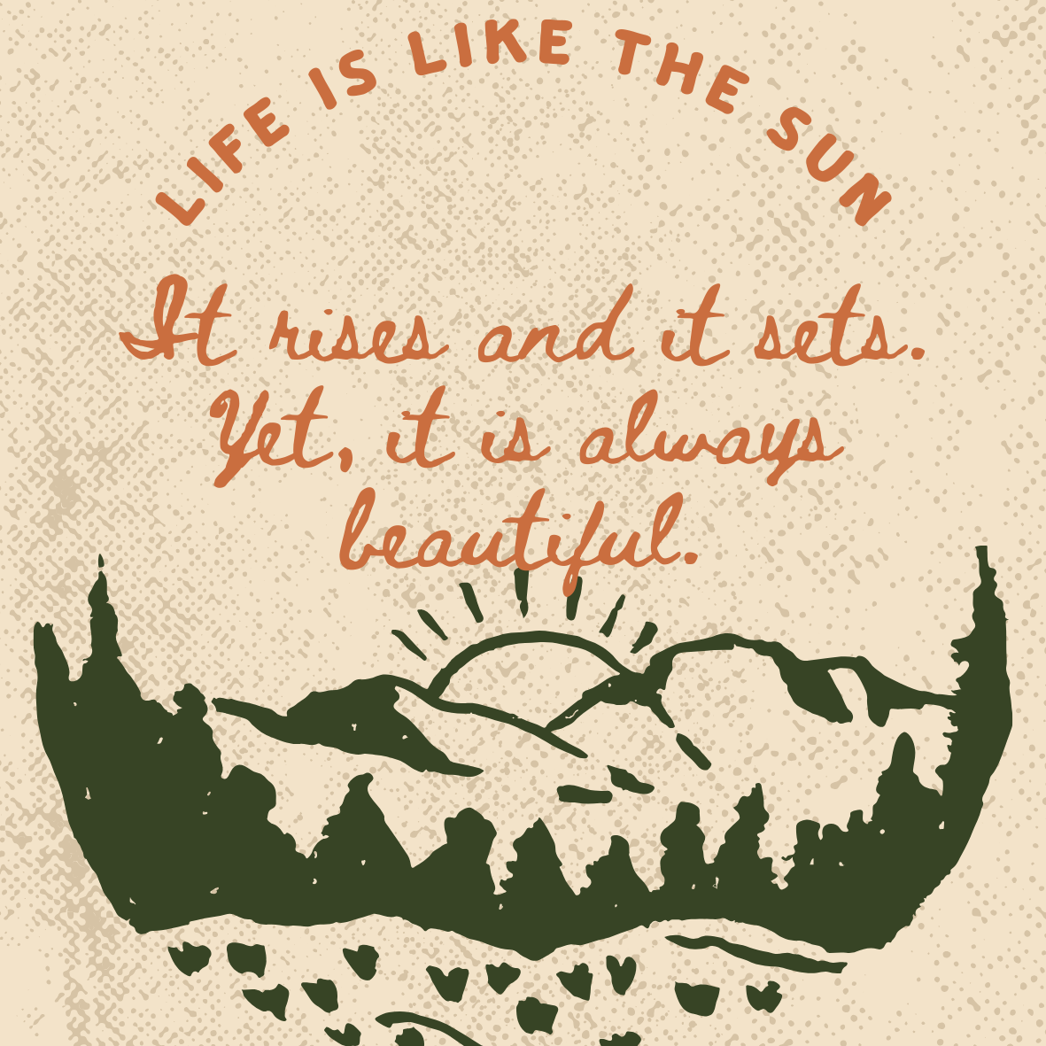 "Life is like the sun..." Inspirational 4x4 Sticker