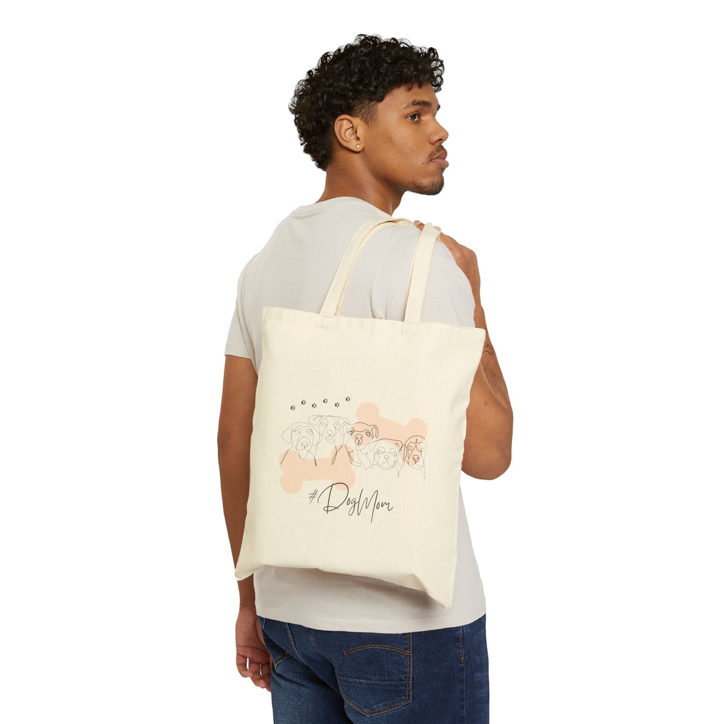 #Dog Mom Cotton Canvas Tote Bag