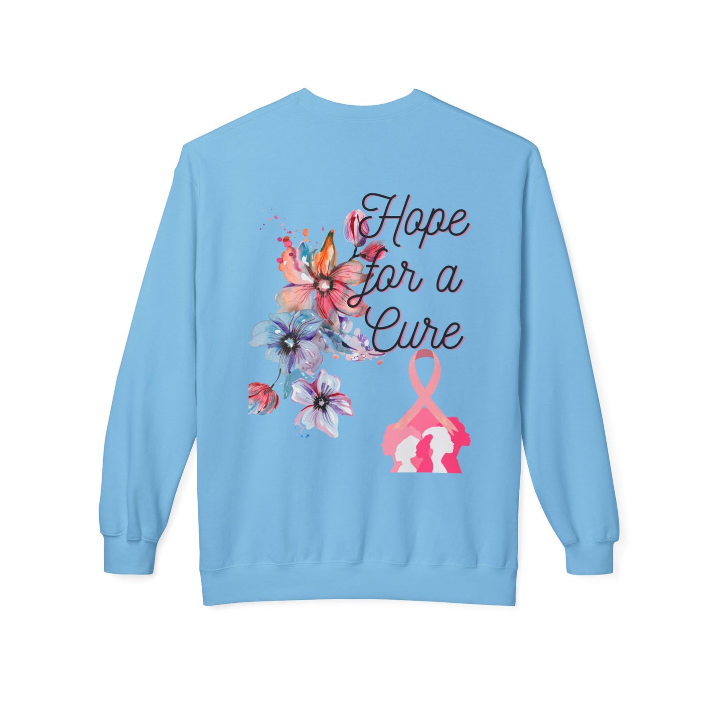 Unisex Breast Cancer Flower Softstyle Fleece Crewneck Sweatshirt
