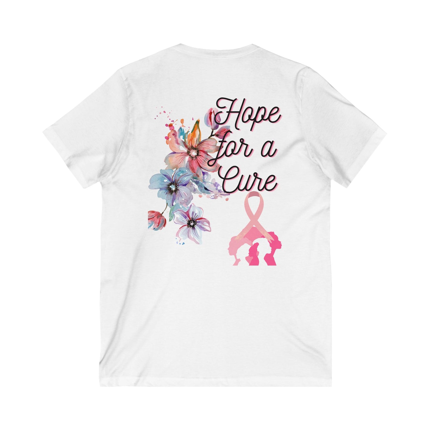 Personalized Breast Cancer Awareness Unisex Jersey Short Sleeve V-Neck Tee