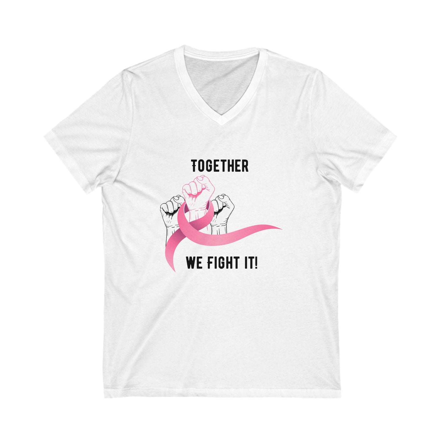 Together We Fight It! Unisex Jersey Short Sleeve V-Neck Tee