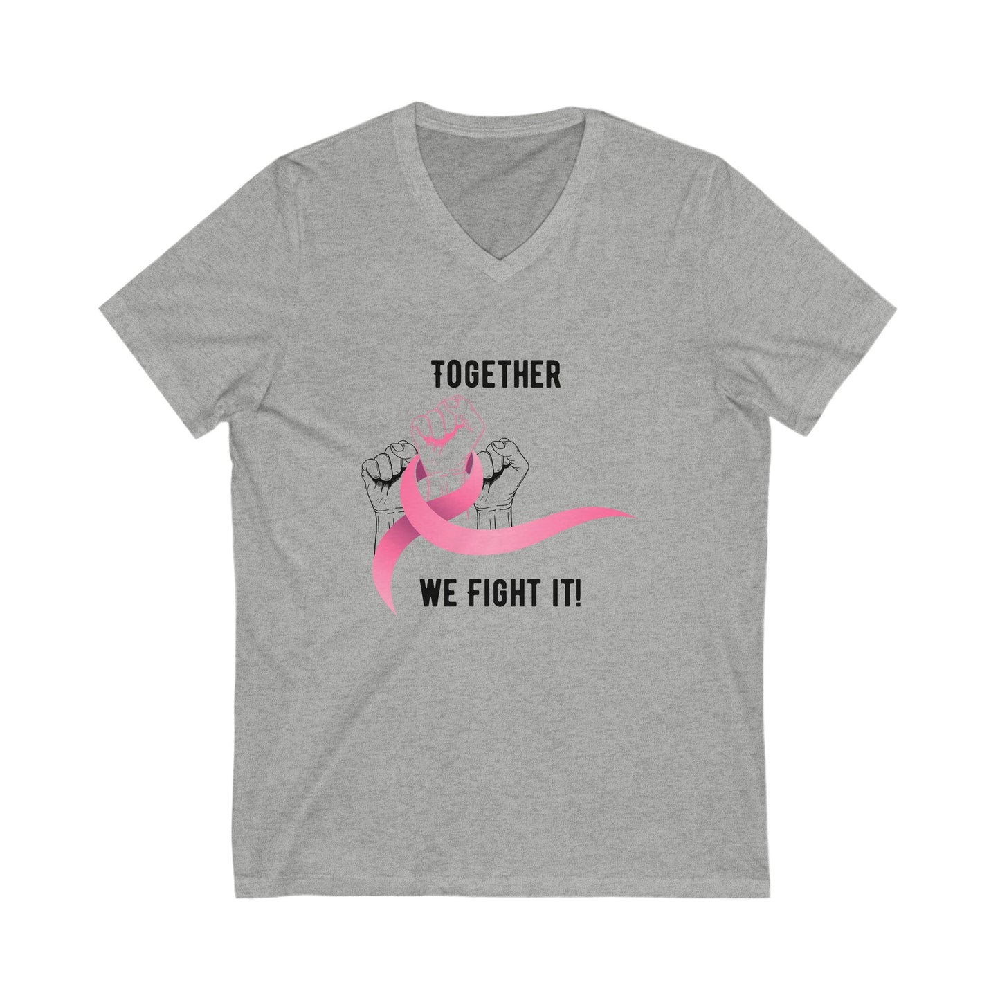 Together We Fight It! Unisex Jersey Short Sleeve V-Neck Tee
