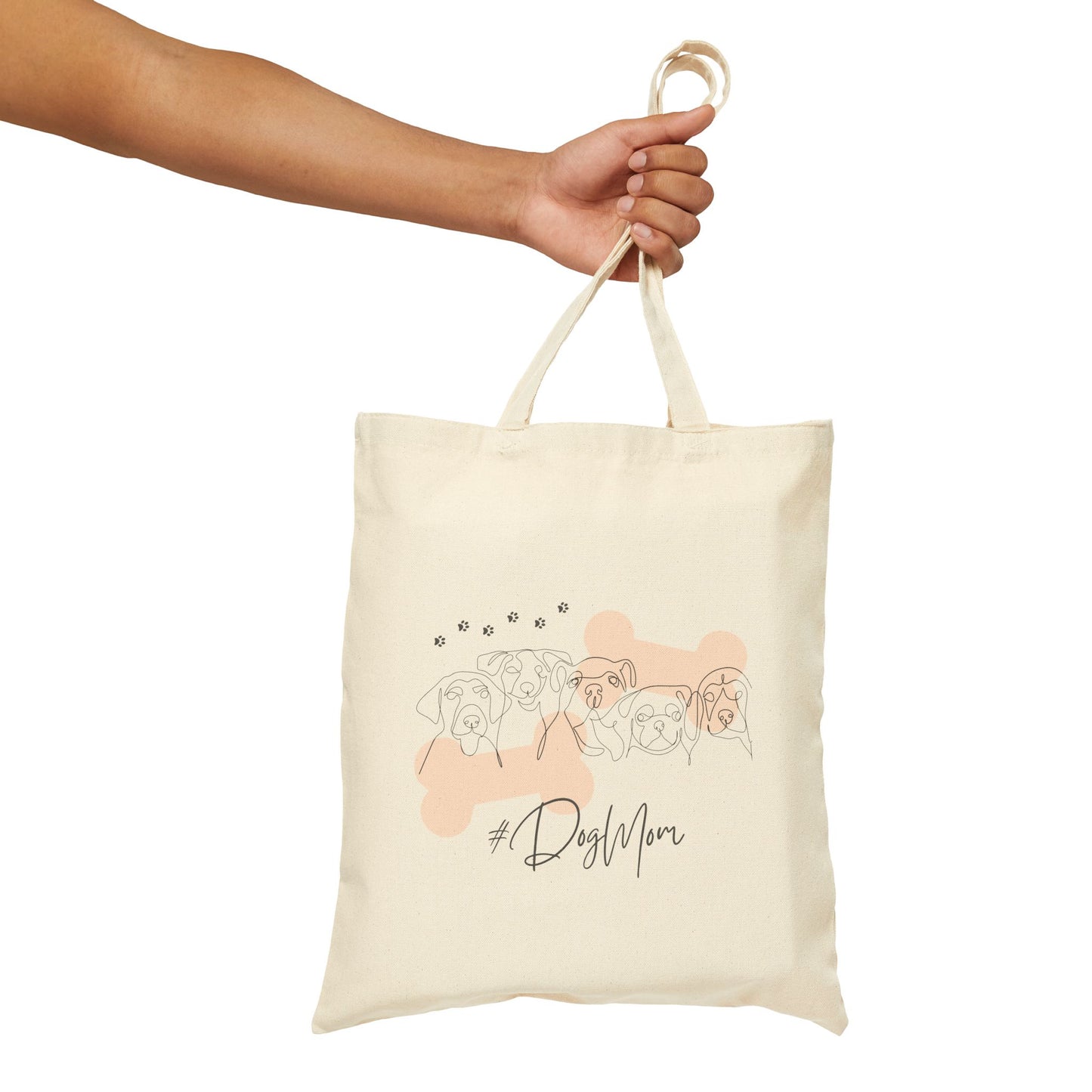 #Dog Mom Cotton Canvas Tote Bag