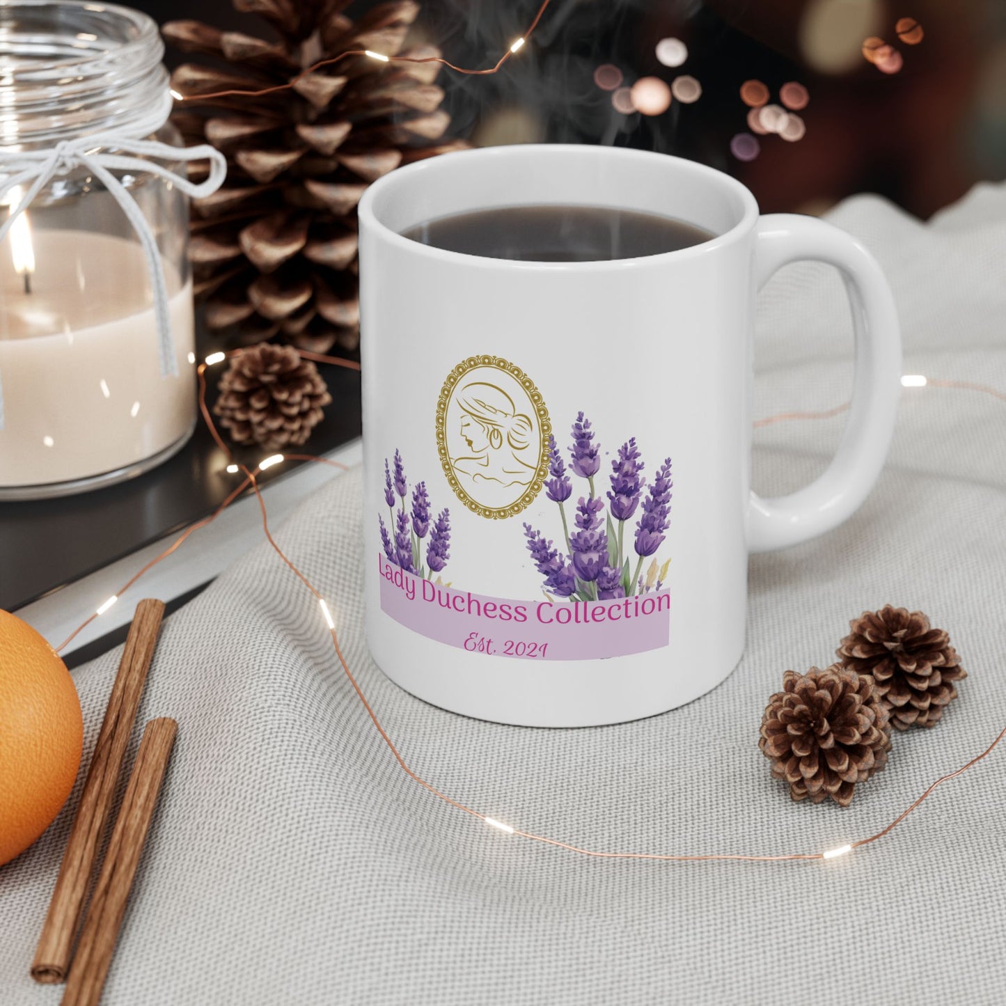 Lady Duchess Collection Lavender Flower Ceramic Mug