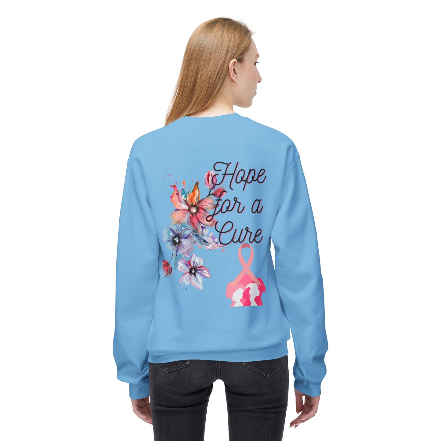Unisex Breast Cancer Flower Softstyle Fleece Crewneck Sweatshirt