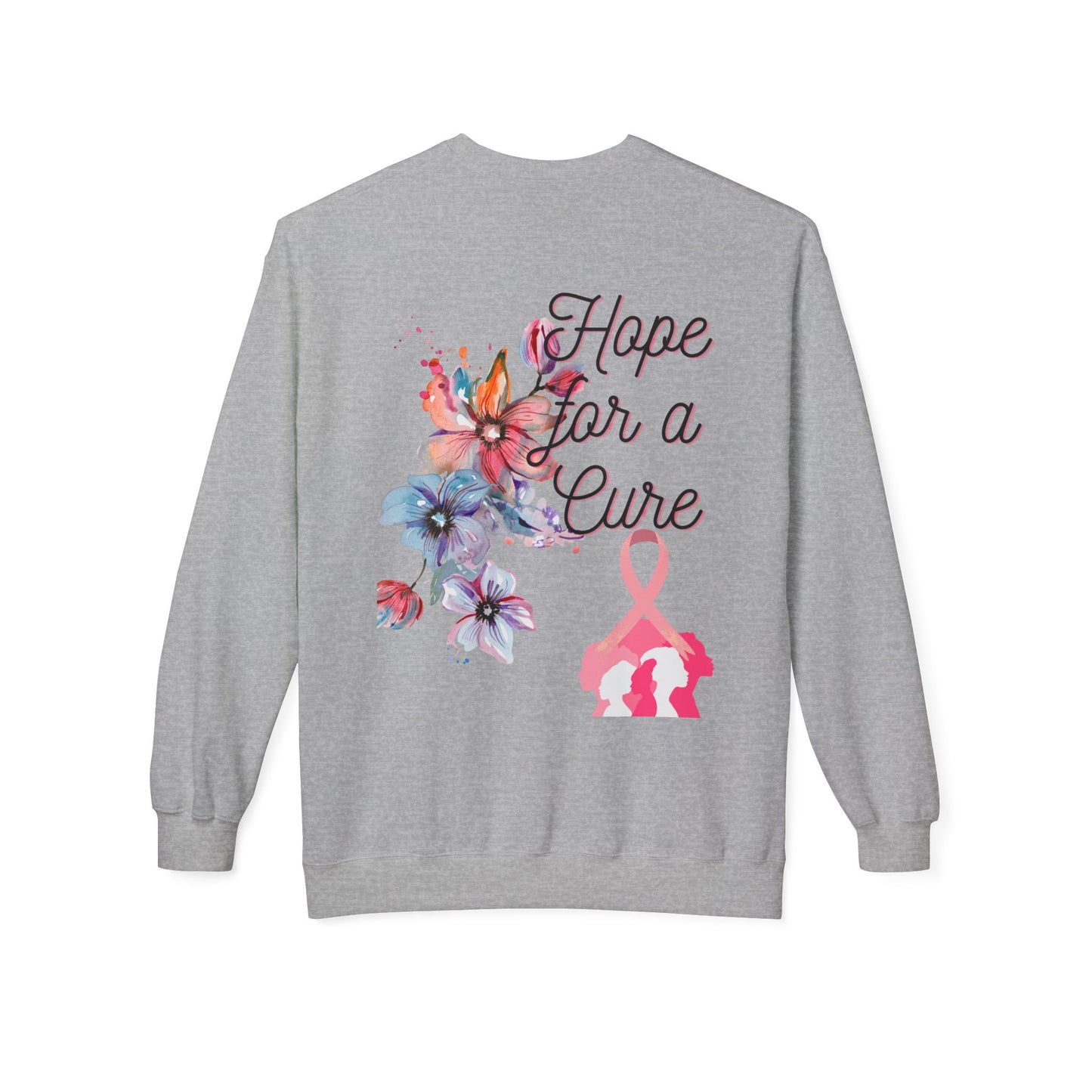 Unisex Breast Cancer Flower Softstyle Fleece Crewneck Sweatshirt
