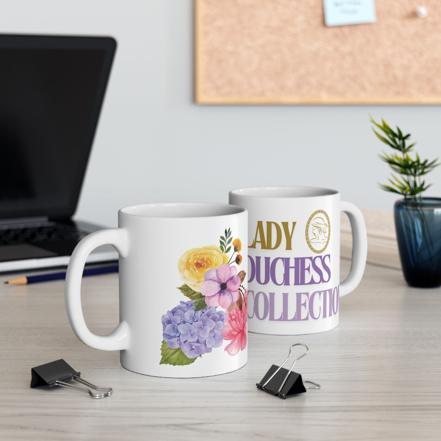 Lady Duchess Collection Flowers Ceramic Mug