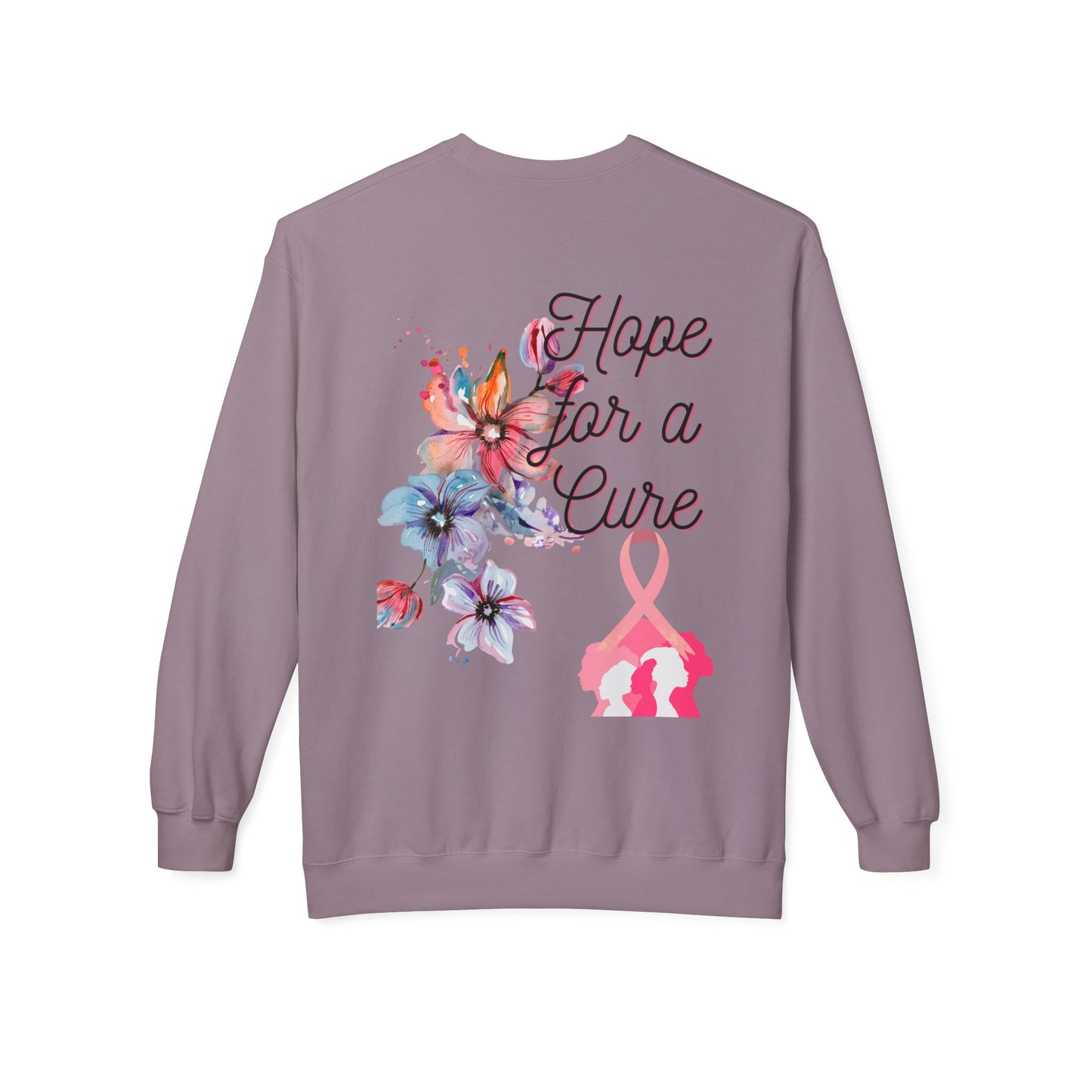 Unisex Breast Cancer Flower Softstyle Fleece Crewneck Sweatshirt