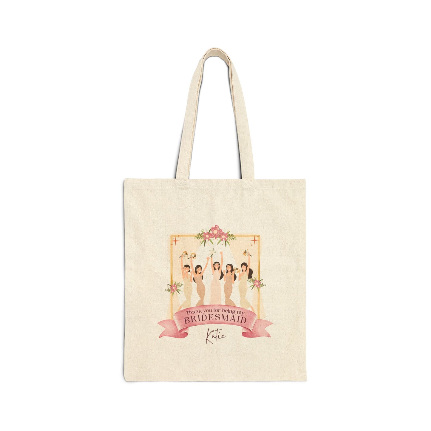 Personalized Bridesmaid Cotton Canvas Tote Bag