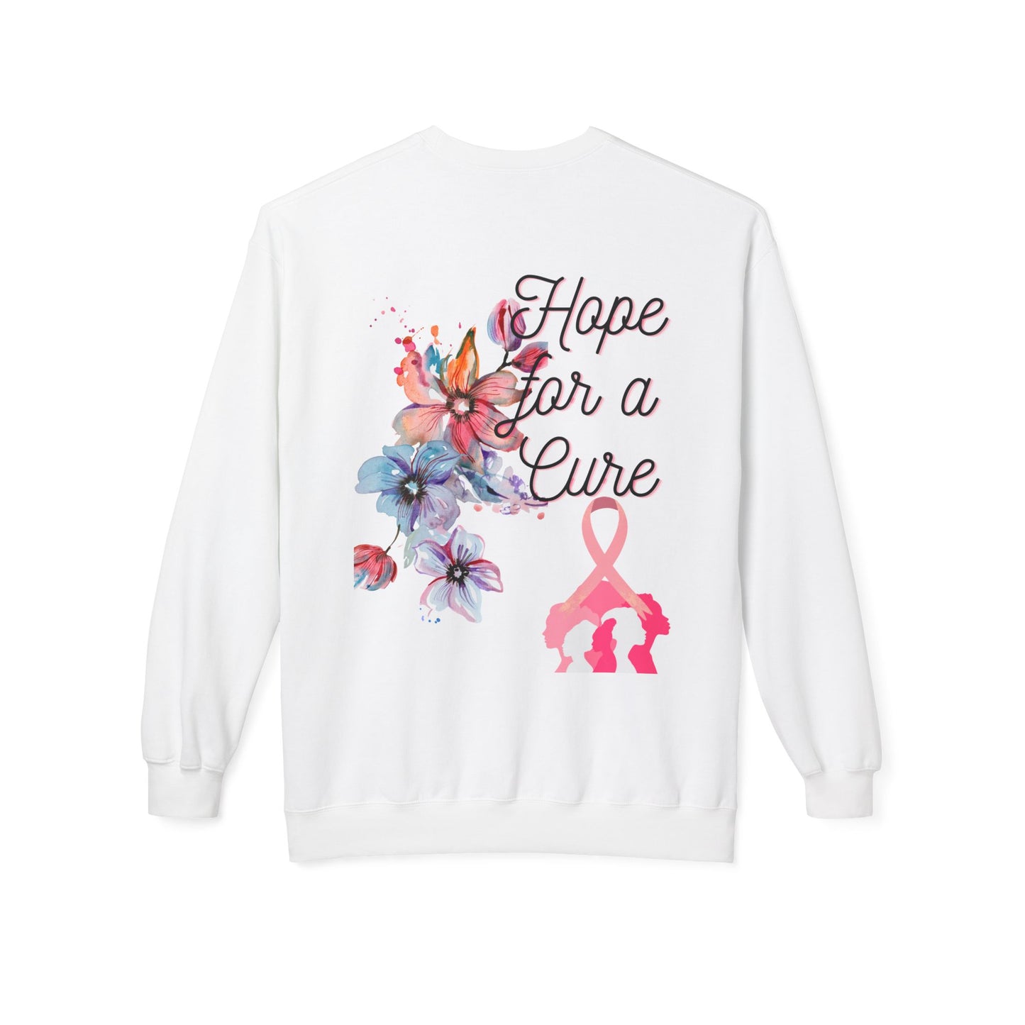 Unisex Breast Cancer Flower Softstyle Fleece Crewneck Sweatshirt