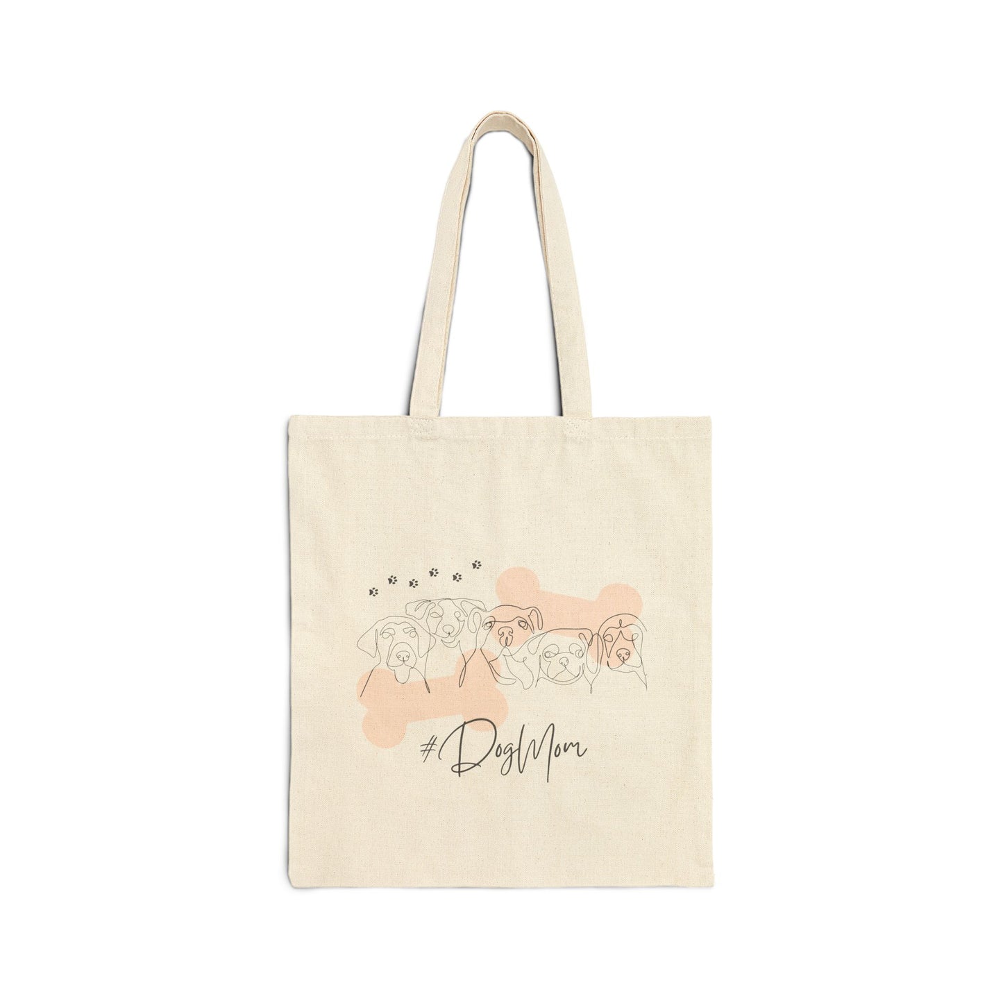 #Dog Mom Cotton Canvas Tote Bag