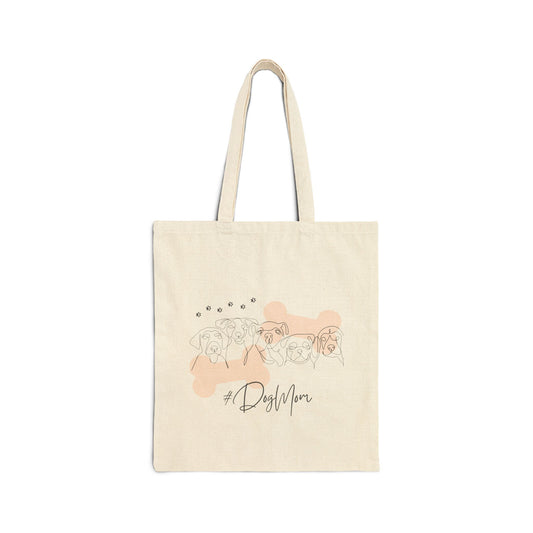 #Dog Mom Cotton Canvas Tote Bag