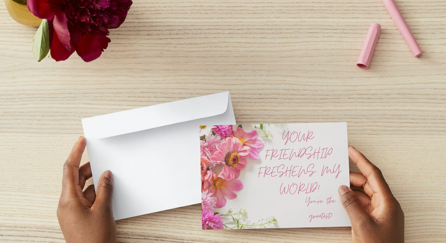 Friendship Flower Card with envelope