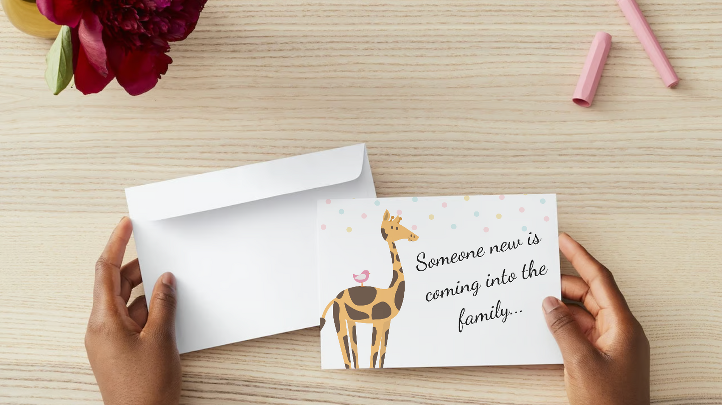Personalized Baby Girl Baby Shower Invitation with envelope