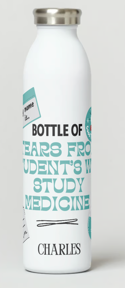 Personalized Student Medical Tears Water Bottle