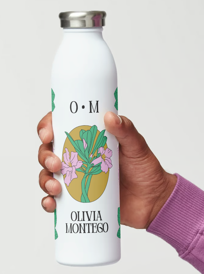 Personalized Flower Water Bottle